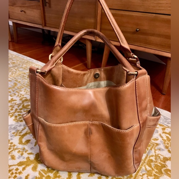 J. Crew Brown/Camel Leather Campo Bag - Picture 3 of 16